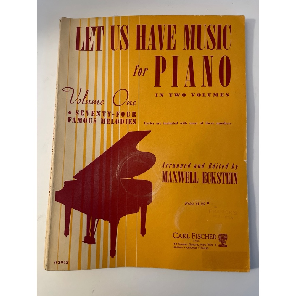 Vintage Volume One Let Us Have Music Piano Book